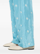 Forte Forte Embroidered silk trousers LIGHT BLUE