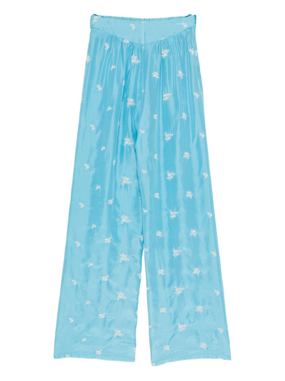 Forte Forte Embroidered silk trousers LIGHT BLUE