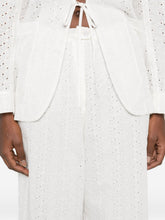 Forte Forte Embroidered cotton trousers WHITE
