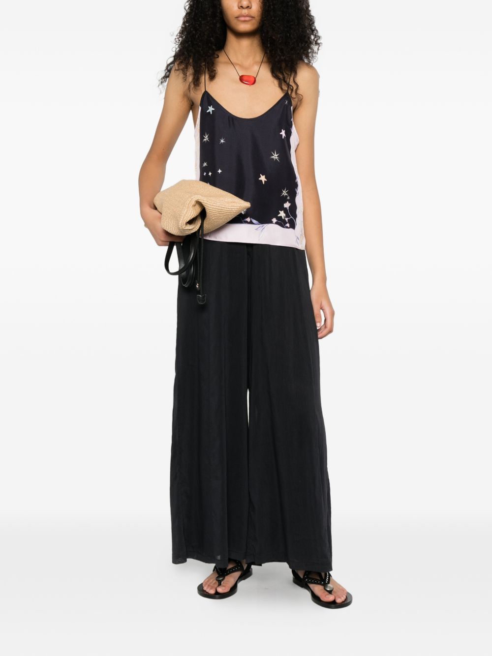 Forte Forte Voile cotton and silk trousers BLACK