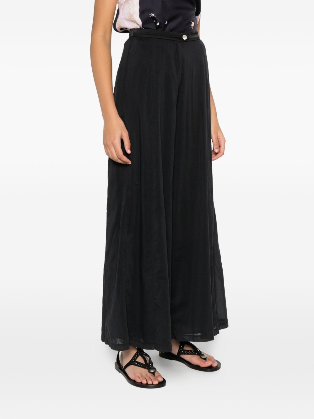 Forte Forte Voile cotton and silk trousers BLACK