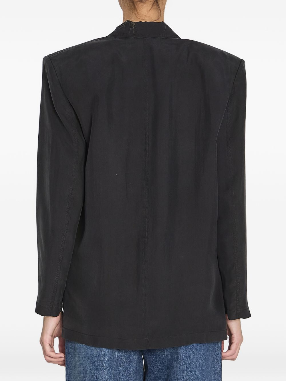 Saint Laurent Silk Formal Peaked Blazer Black black