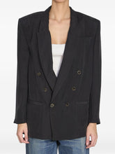 Saint Laurent Silk Formal Peaked Blazer Black black