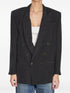 Saint Laurent Silk Formal Peaked Blazer Black black