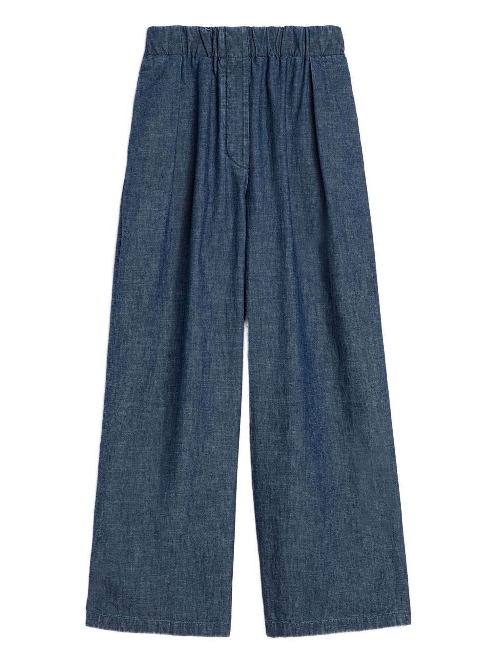Jil Sander Wide-Leg Cotton Trousers Blue