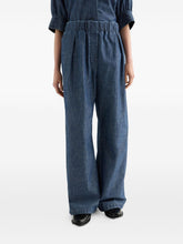 Jil Sander Wide-Leg Cotton Trousers Blue