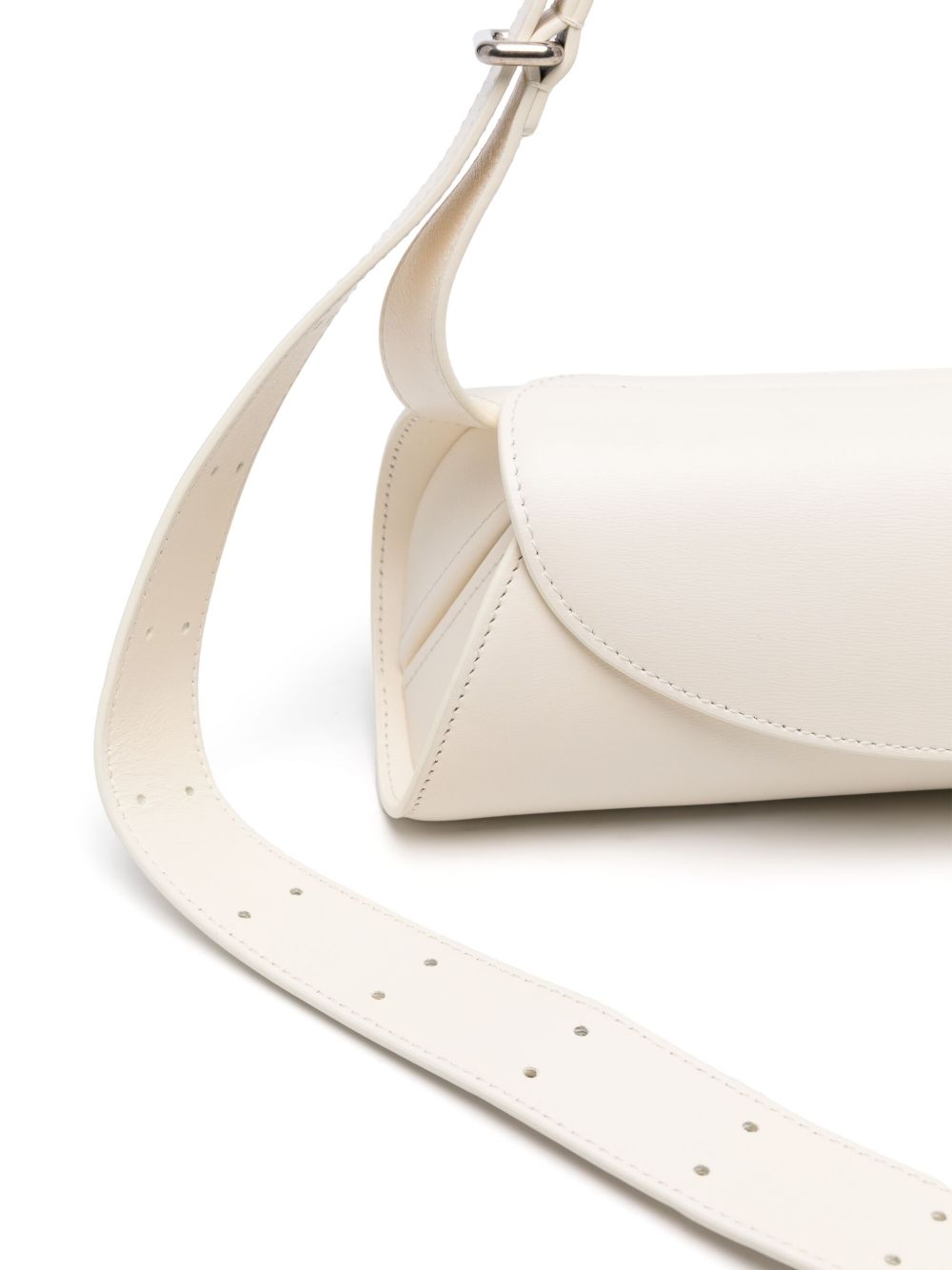 Jil Sander Cannolo Small Leather Shoulder Bag White