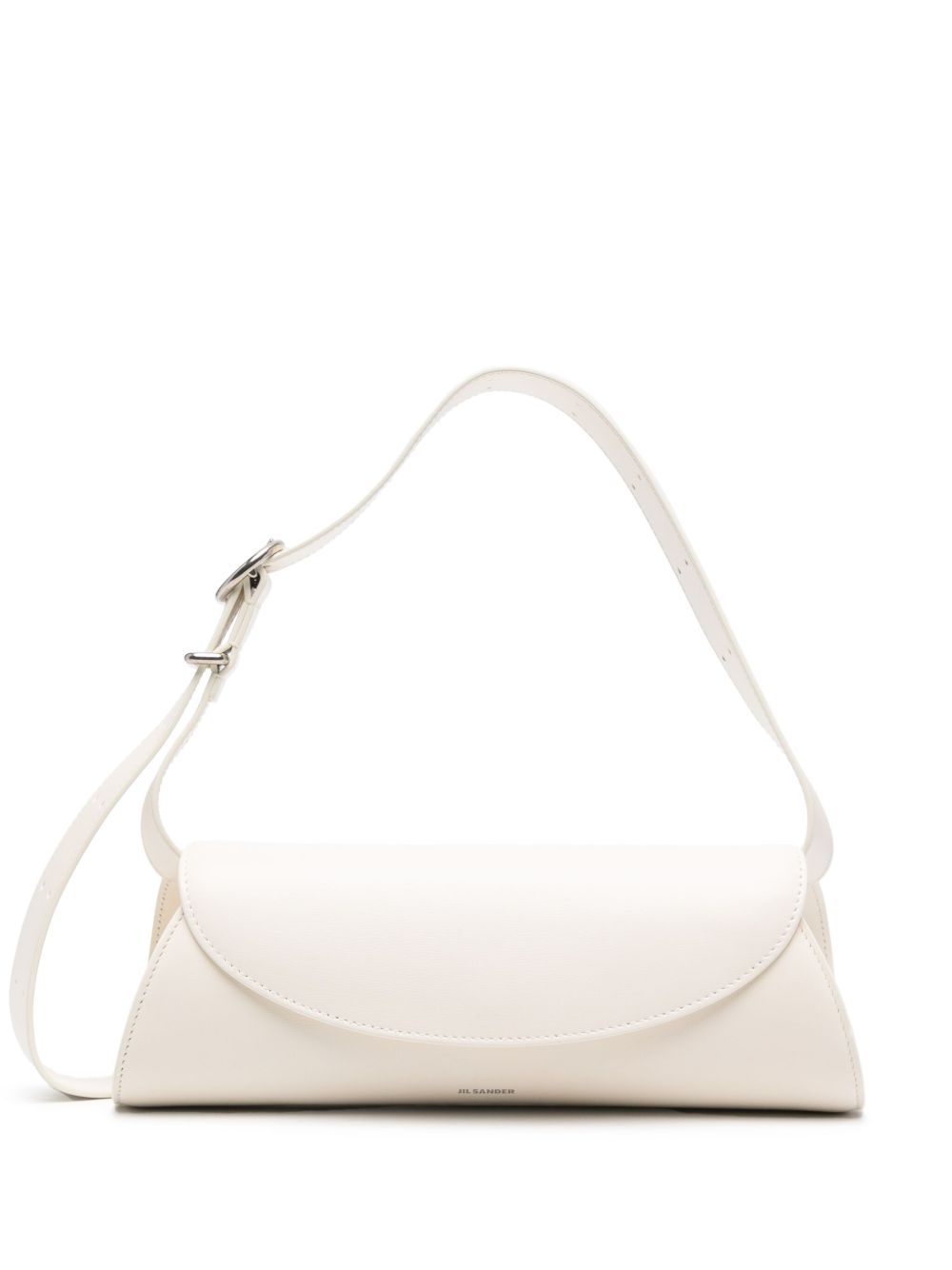 Jil Sander Cannolo Small Leather Shoulder Bag White