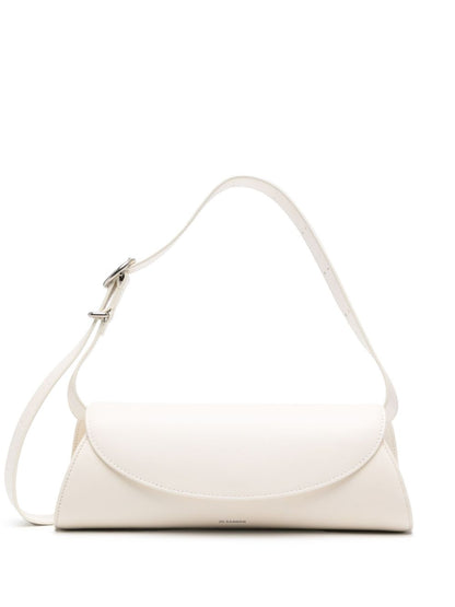 Jil Sander Cannolo Small Leather Shoulder Bag White