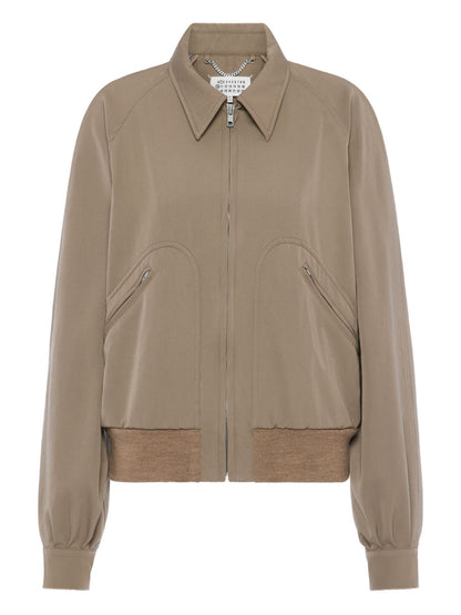 Maison Margiela Wool Zip Jacket Taupe Beige beige