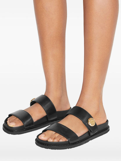 Tory Burch Romy Sport Leather Slides Black black