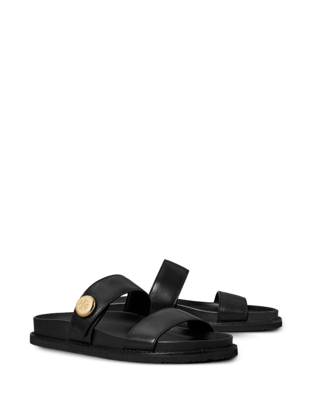 Tory Burch Romy Sport Leather Slides Black black
