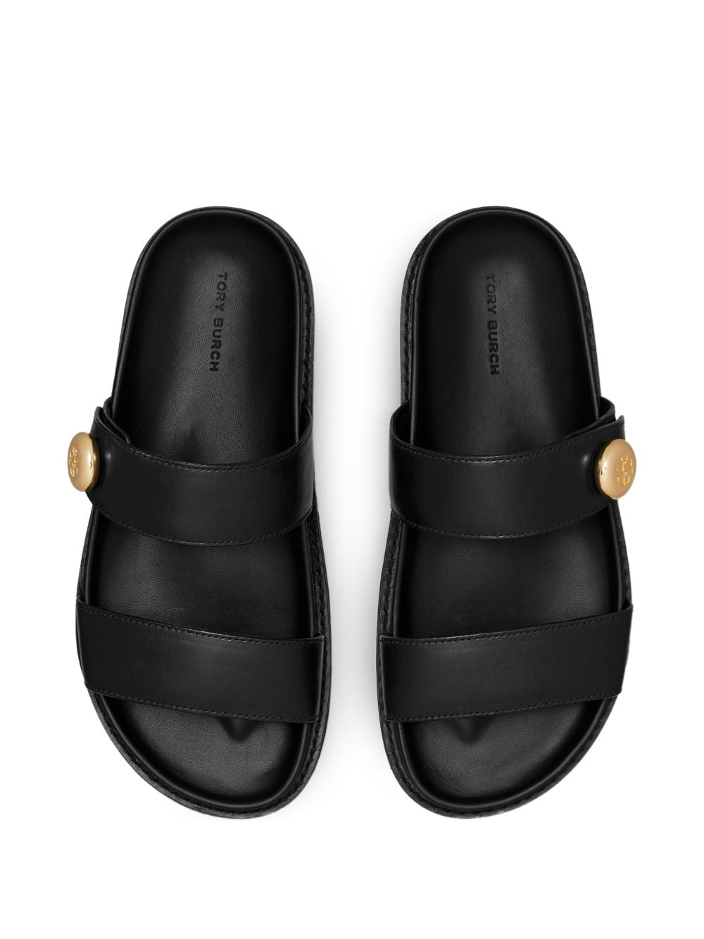Tory Burch Romy Sport Leather Slides Black black