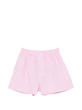 Balenciaga Striped Cotton Shorts Pink