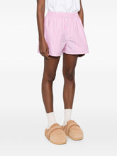 Balenciaga Striped Cotton Shorts Pink