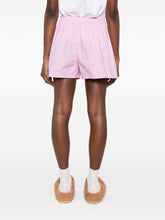 Balenciaga Striped Cotton Shorts Pink