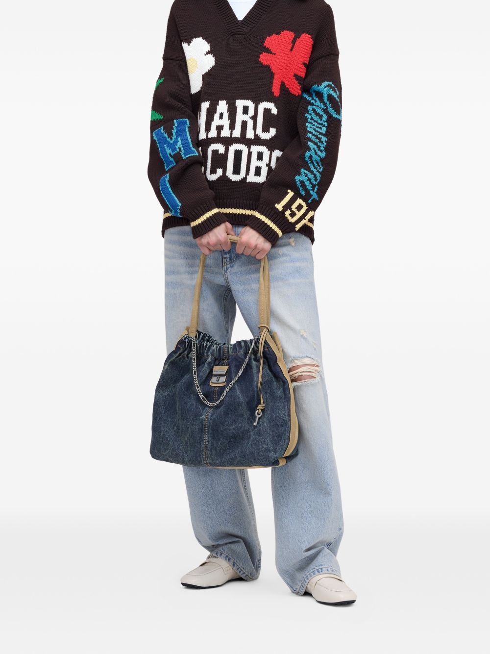 Marc Jacobs The Tote Denim Shopper Blue