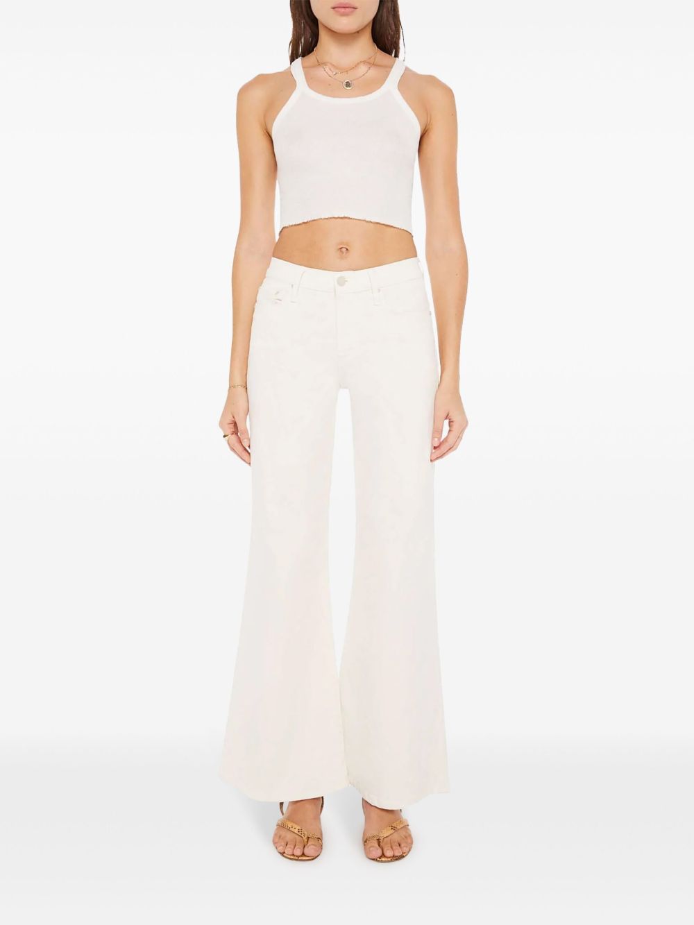 Mother The Twister Skimp Wide Jeans Beige