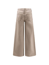 Mother Wide-Leg Denim Jeans Beige