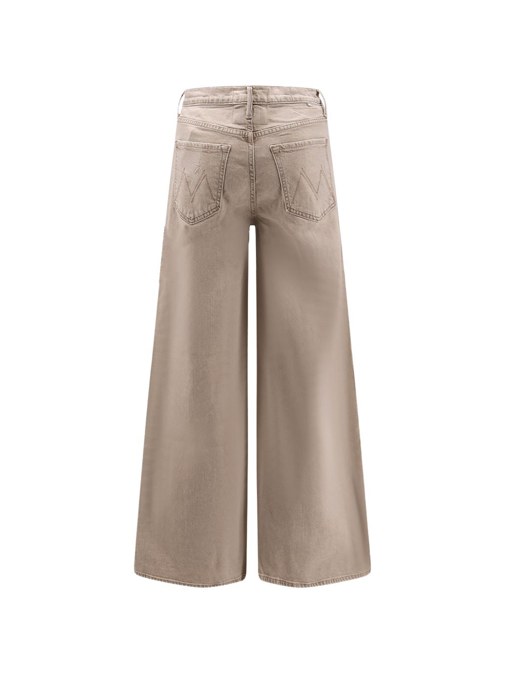 Mother Wide-Leg Denim Jeans Beige