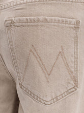Mother Wide-Leg Denim Jeans Beige