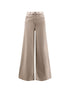 Mother Wide-Leg Denim Jeans Beige