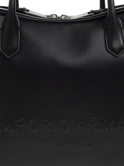 Emporio Armani Top Handle Leather Bag Black