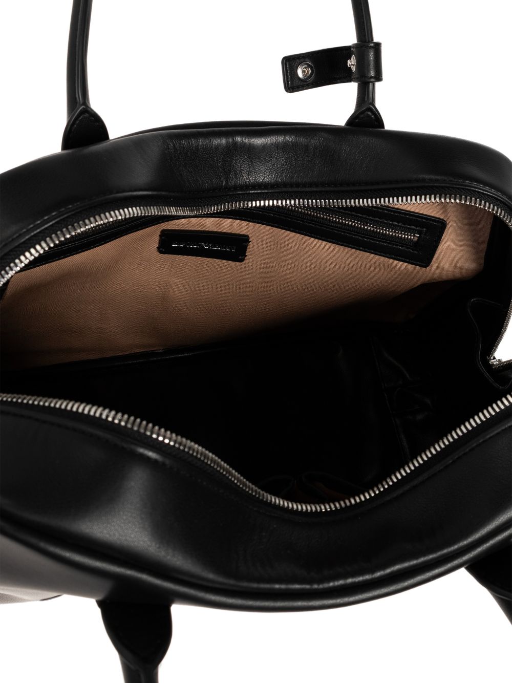 Emporio Armani Top Handle Leather Bag Black