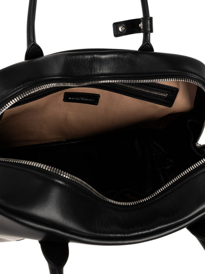 Emporio Armani Top Handle Leather Bag Black