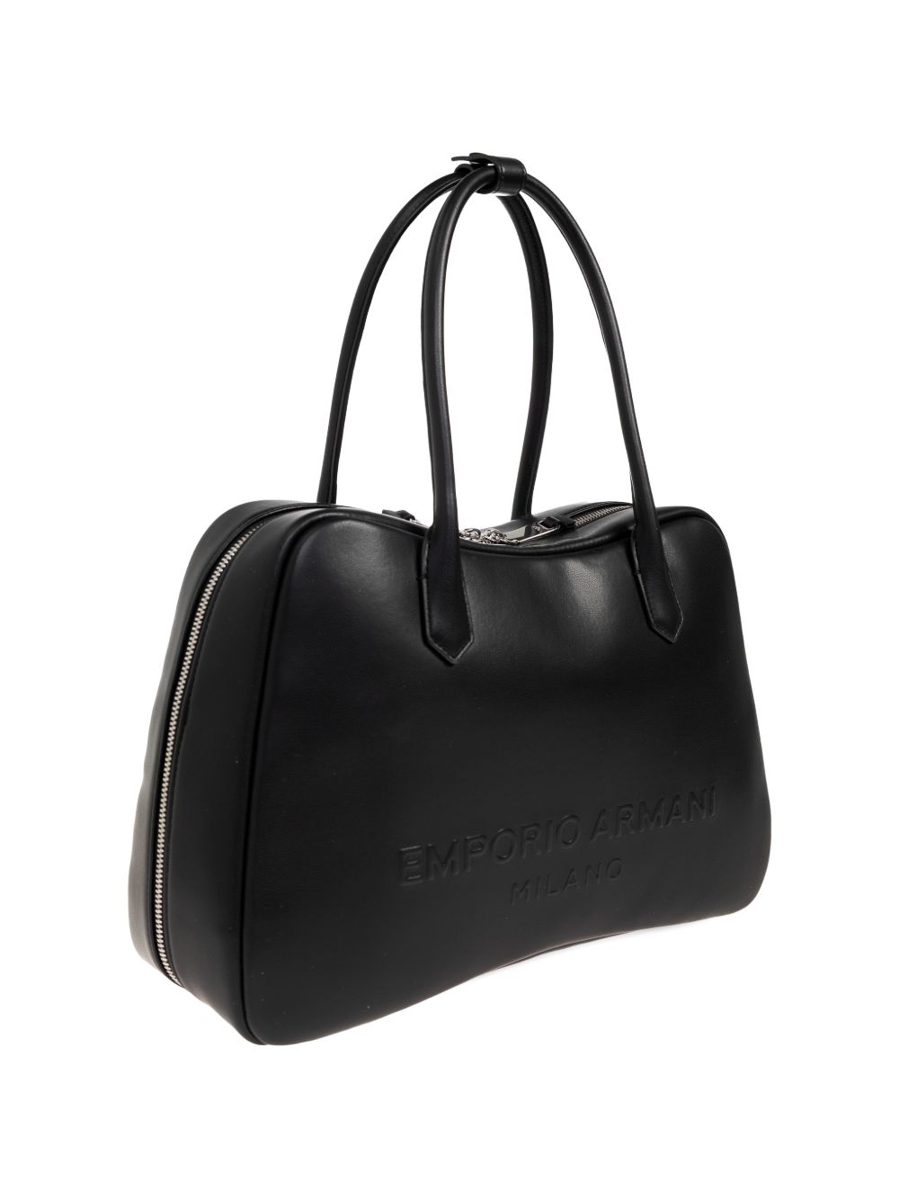 Emporio Armani Top Handle Leather Bag Black