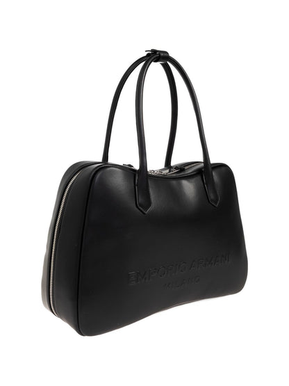 Emporio Armani Top Handle Leather Bag Black