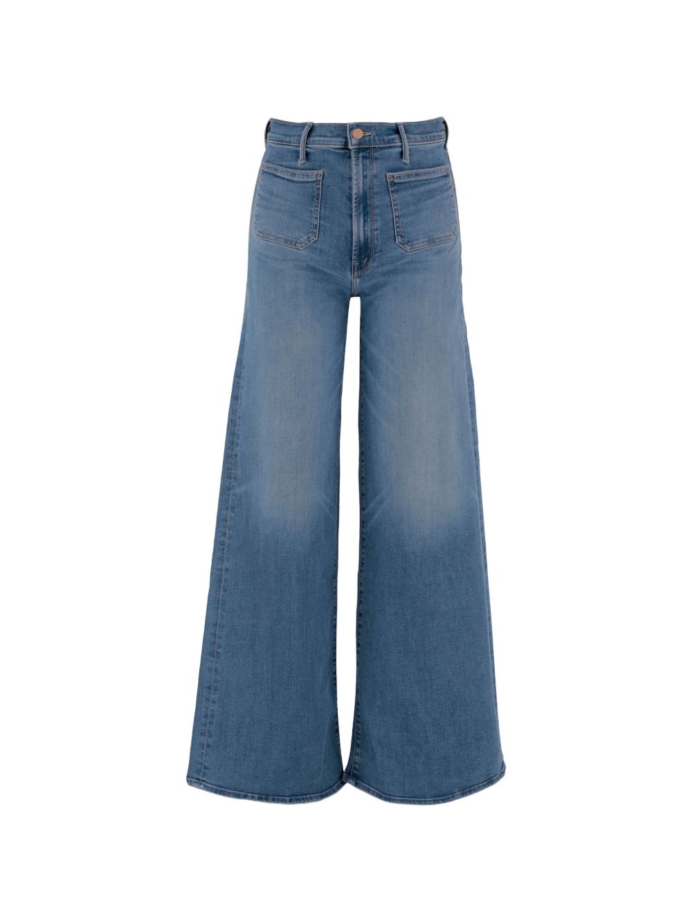 Mother Wide Leg Denim Jeans Clear Blue