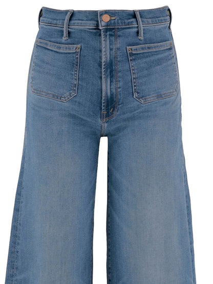 Mother Wide Leg Denim Jeans Clear Blue