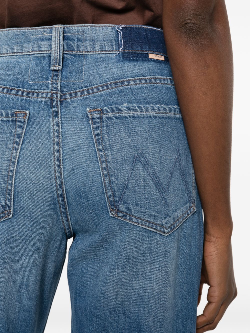 Mother Straight Leg Denim Jeans Blue