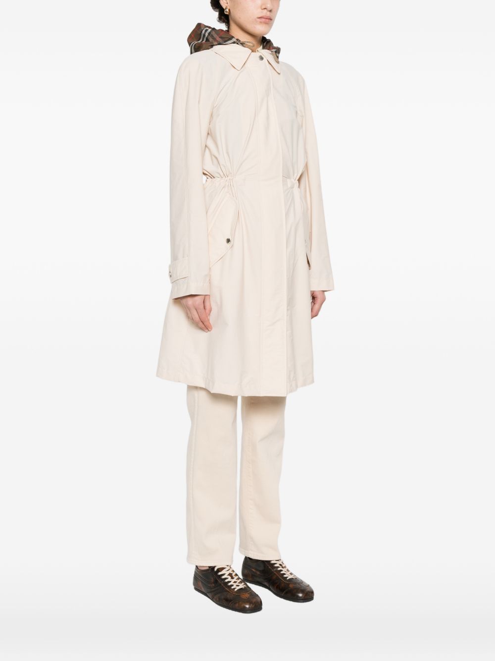 Burberry Nylon Parka Coat Beige