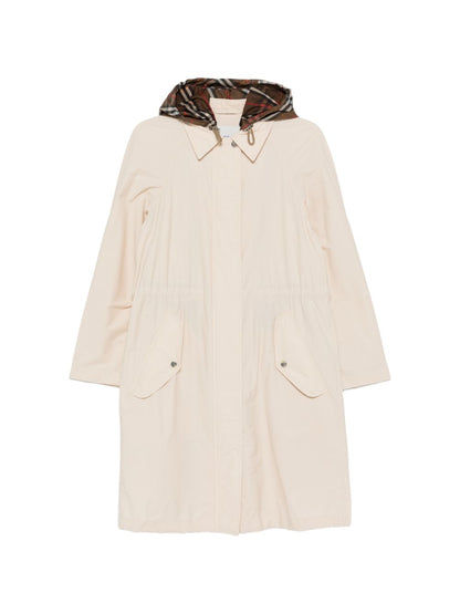 Burberry Nylon Parka Coat Beige