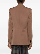 Stella McCartney Double-Breasted Viscose Blazer Leather Brown