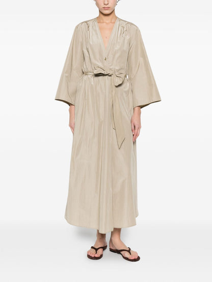 Forte Forte Sleeveless Midi Dress Beige