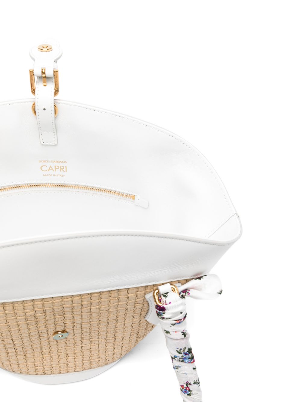 Dolce &amp; Gabbana Capri Straw Shopper Bag Beige