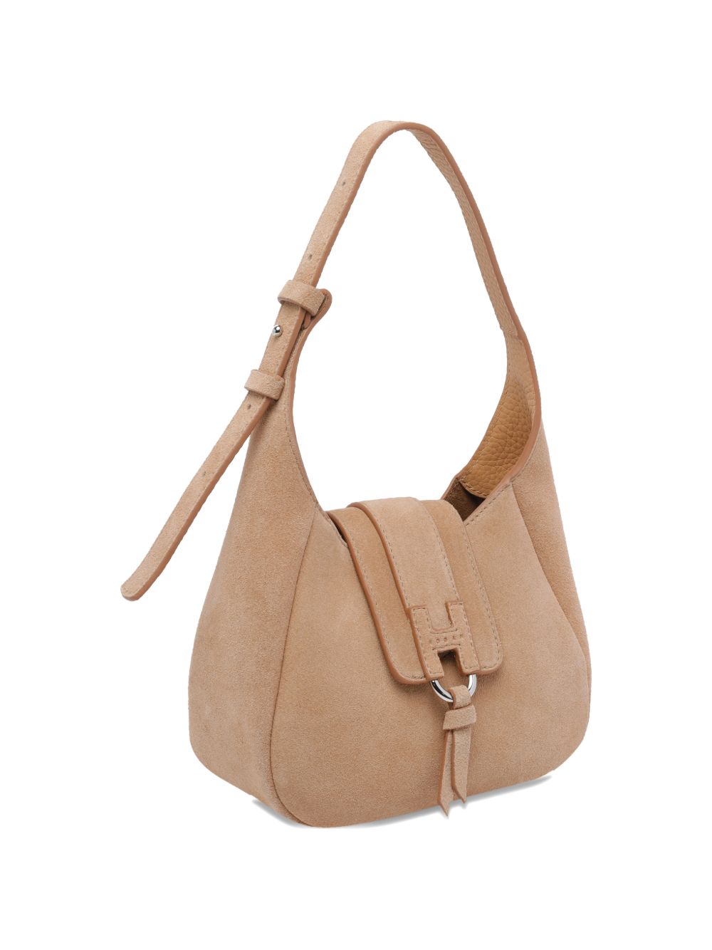Hogan Mini Suede Hobo Bag Beige Beige