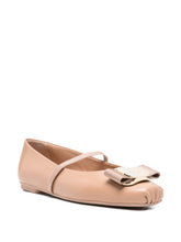 Ferragamo Vara Leather Ballet Flats Brown