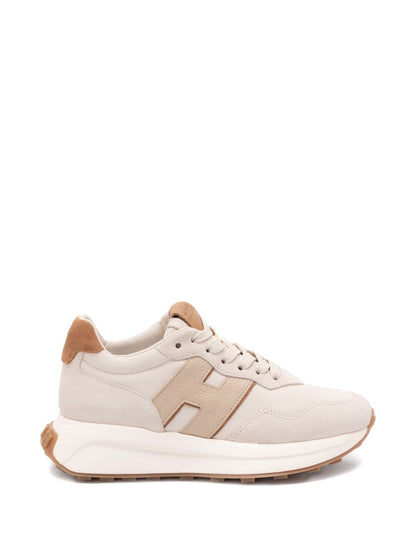 Hogan Leather Low-Top Sneakers Beige