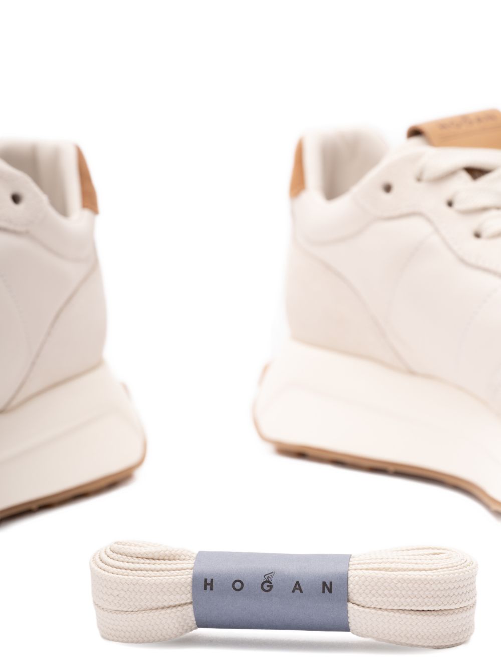 Hogan Leather Low-Top Sneakers Beige