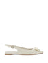 Ferragamo Pointed Slingback Lambskin Flats Beige Beige