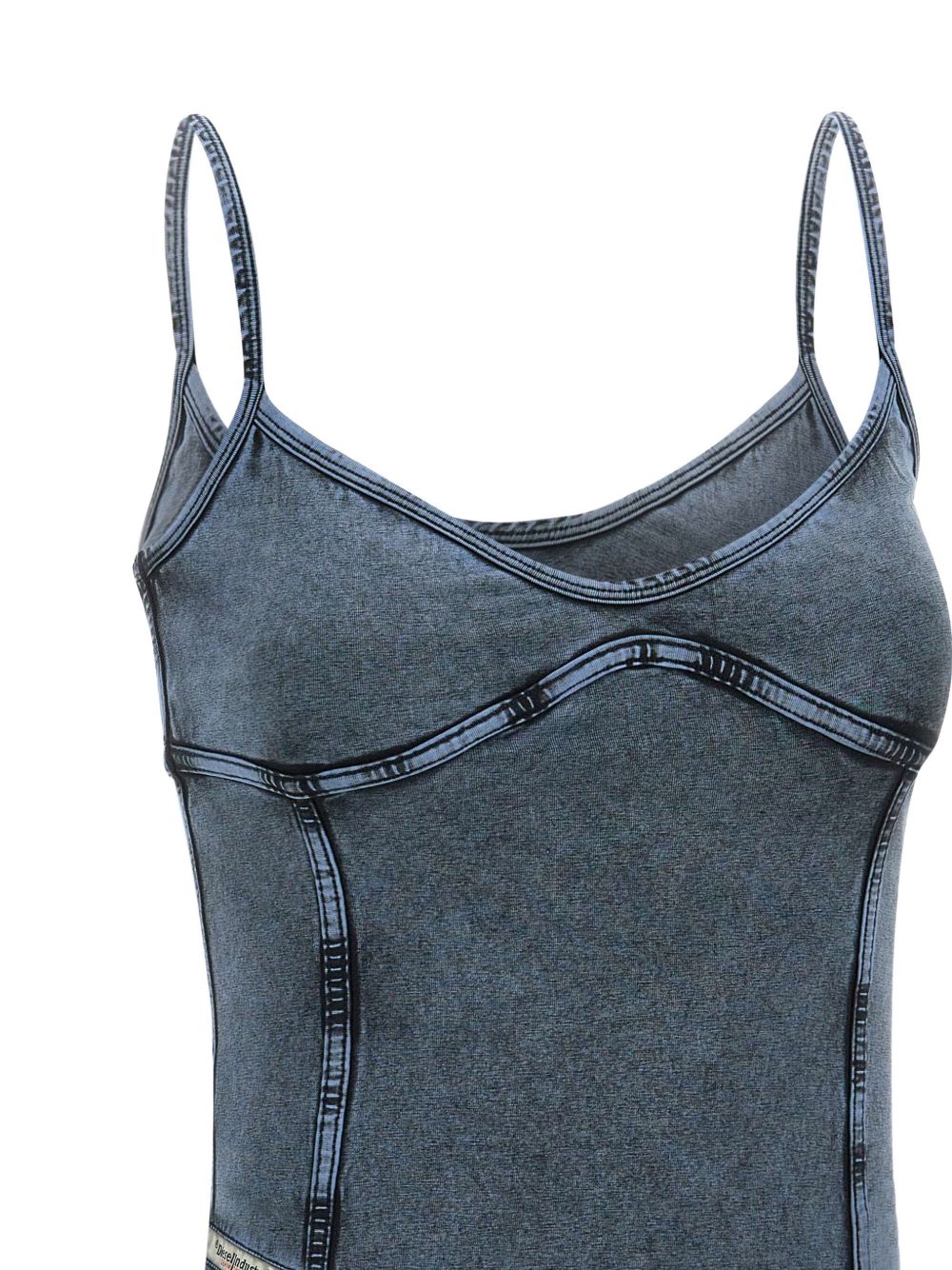 Diesel V-Neck Denim Tank Top Blue