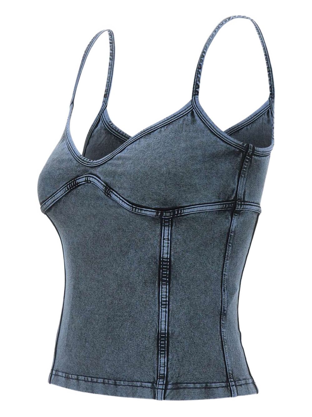 Diesel V-Neck Denim Tank Top Blue