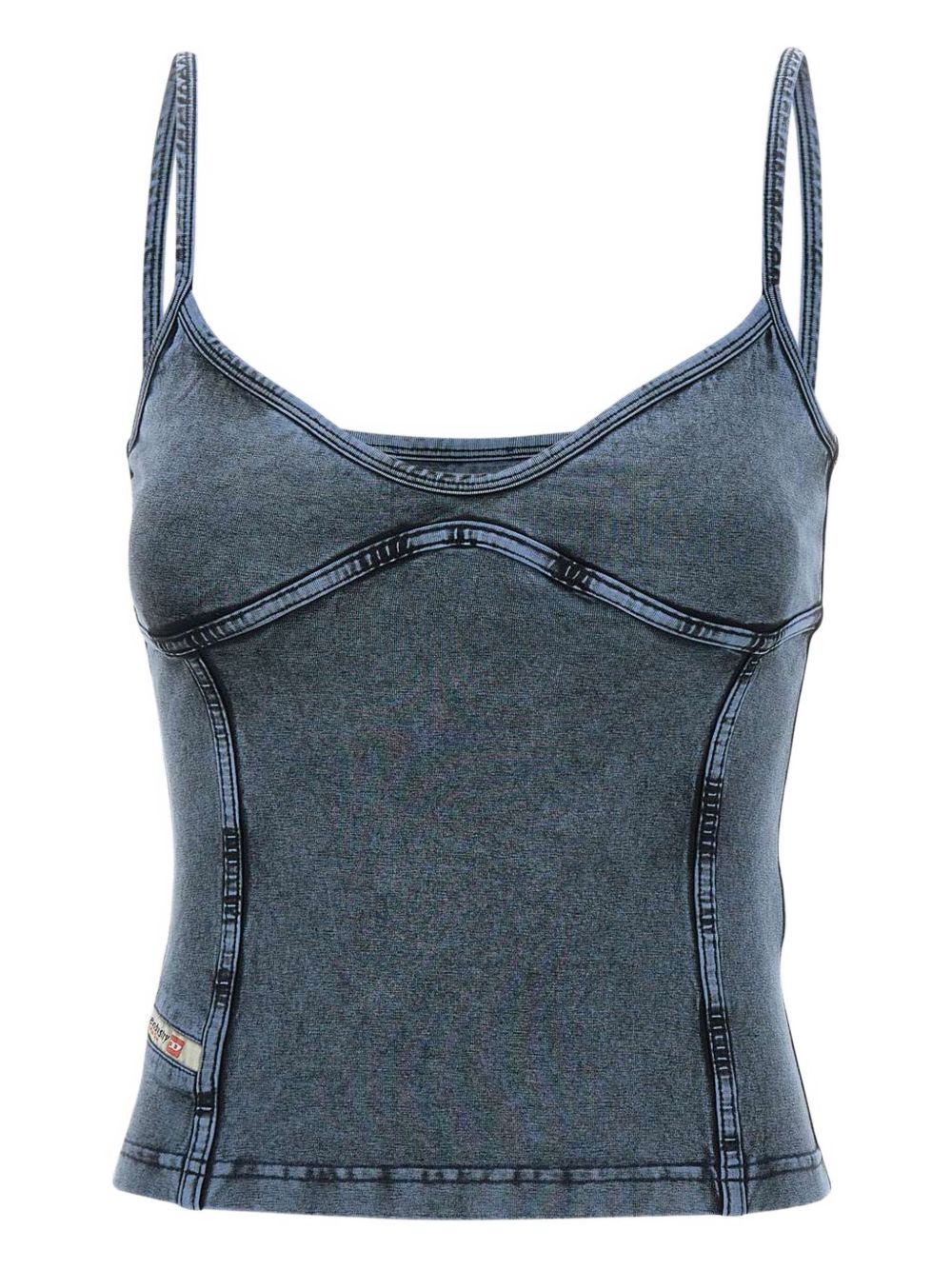 Diesel V-Neck Denim Tank Top Blue