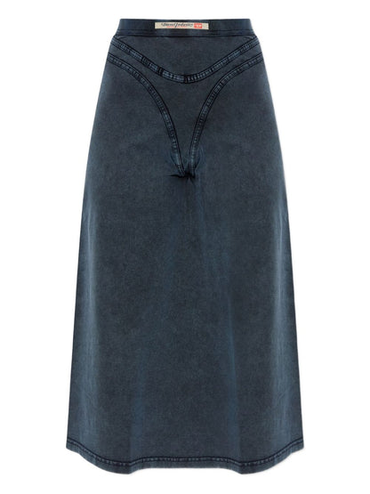 Diesel Seam Detail Denim Midi Skirt Blue