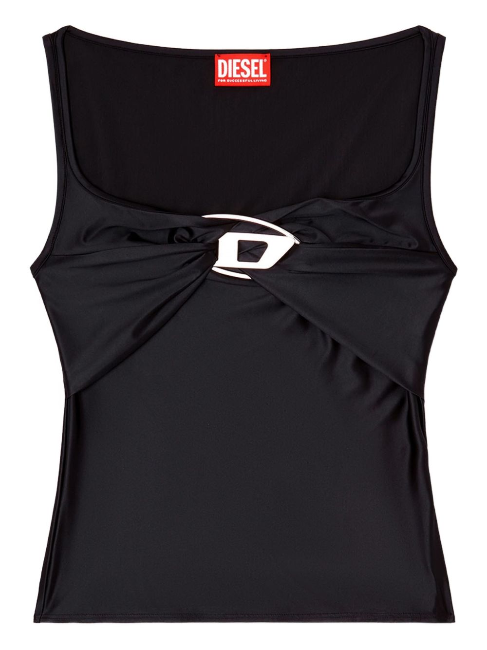 Diesel Draped Twist Tank Top Black