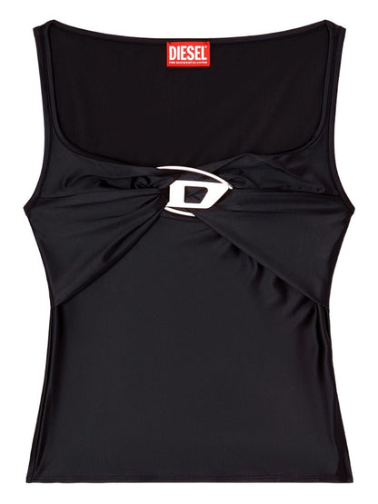 Diesel Draped Twist Tank Top Black
